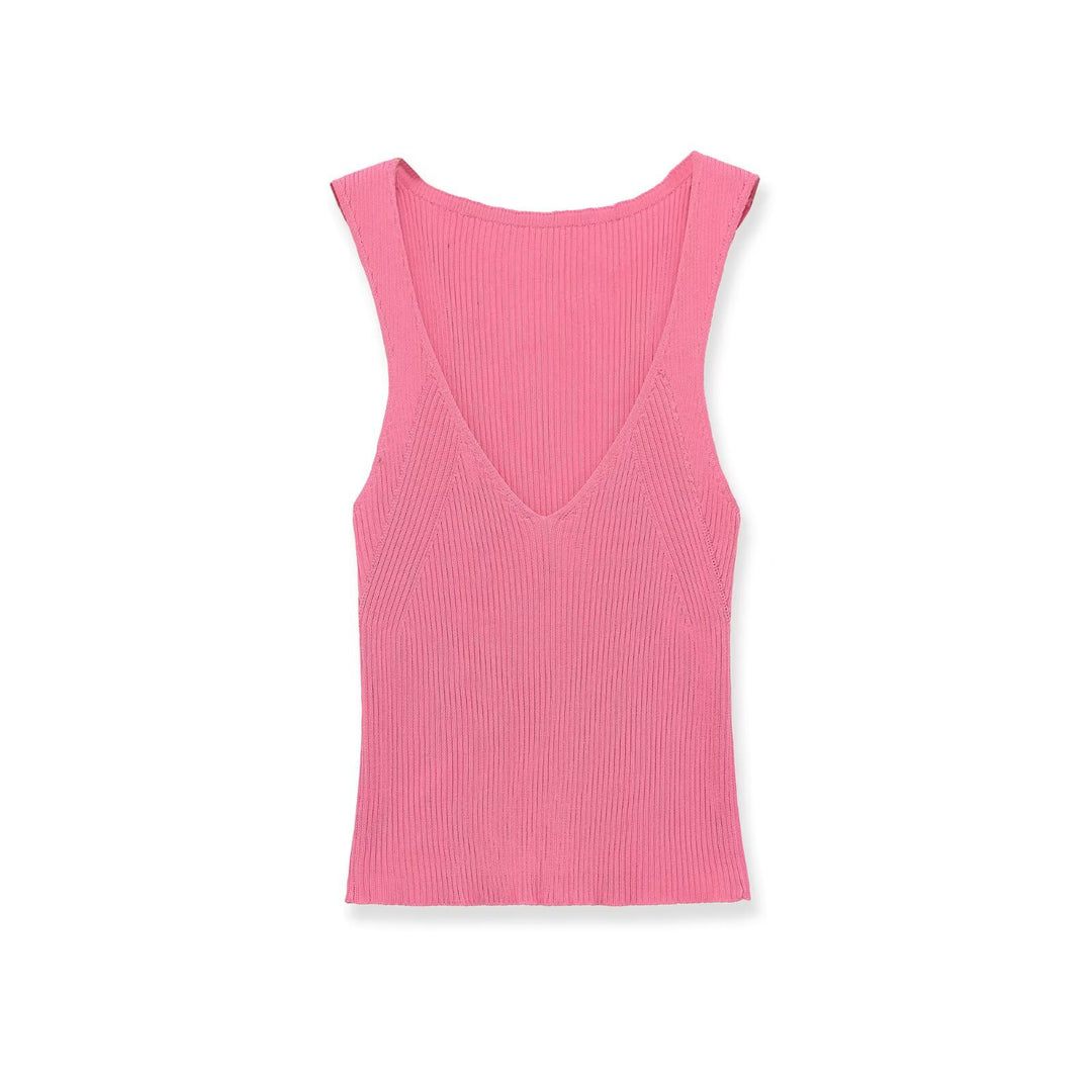 Dame V-hals rib top Skovae