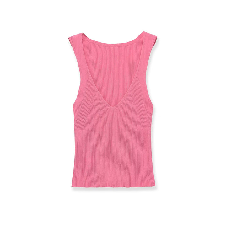 Dame V-hals rib top Skovae