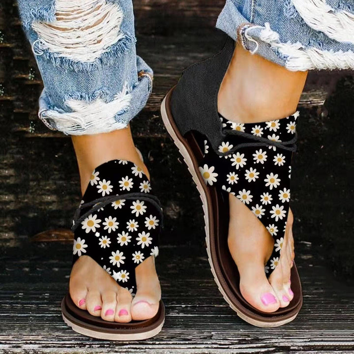 Dame remsandaler med floral og dyre design Stilla