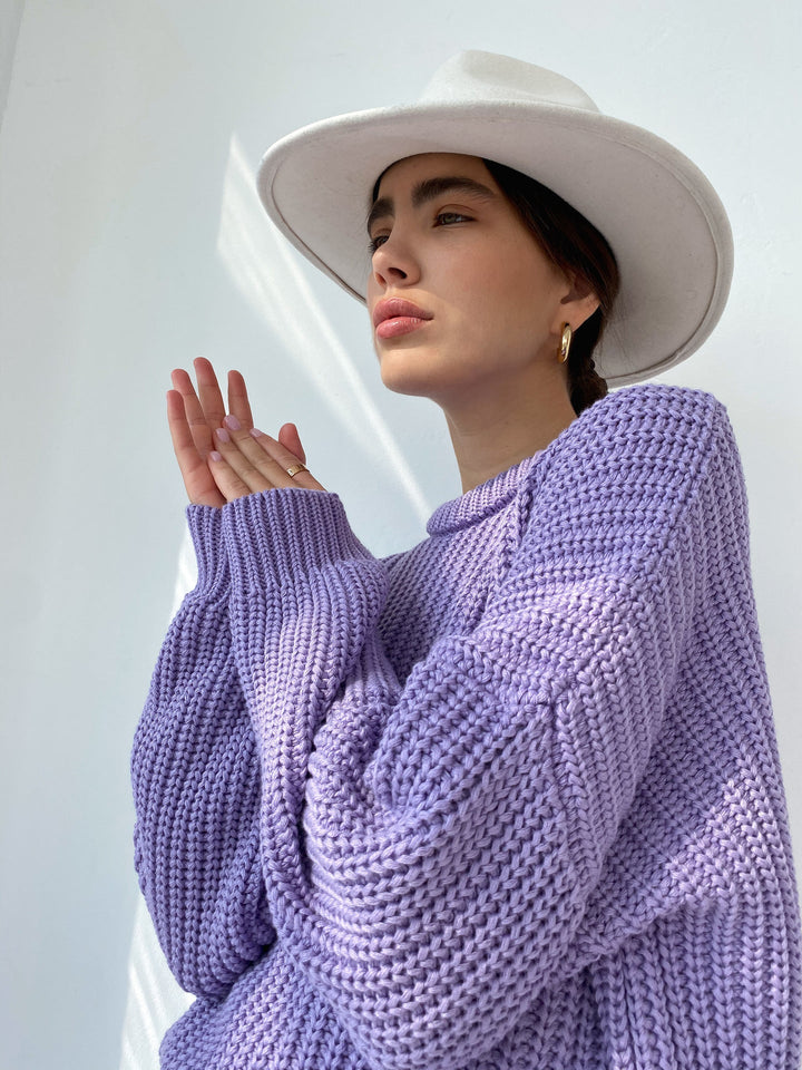 Stilla | Strik Plus Size Pasform Ribstruktur Afslappet Rundhalsdesign