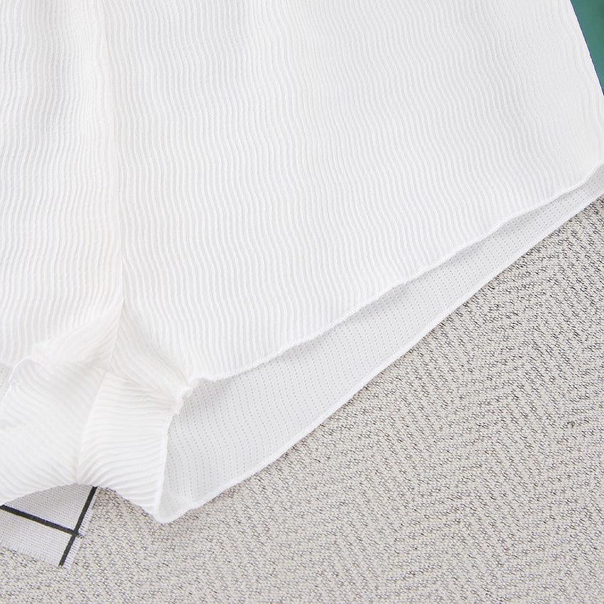 Dame luftig Cropped-Top og Shorts-Sæt med elastisk talje Stilla
