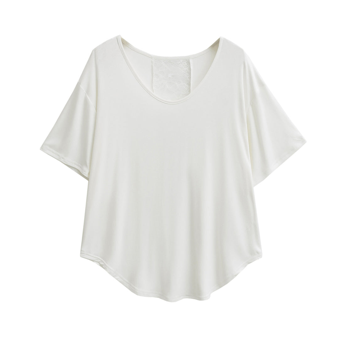Dame afslappet T-shirt med elegant rygdetalje Stilla