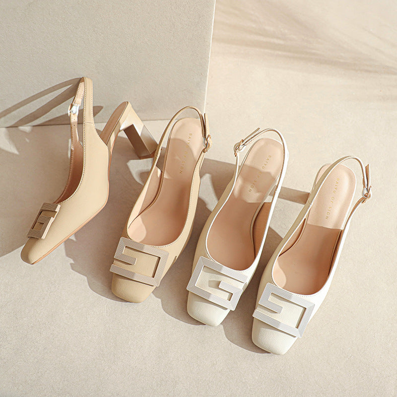 Damens Slingback Blockhæle med elegant spænde-detalje Stilla