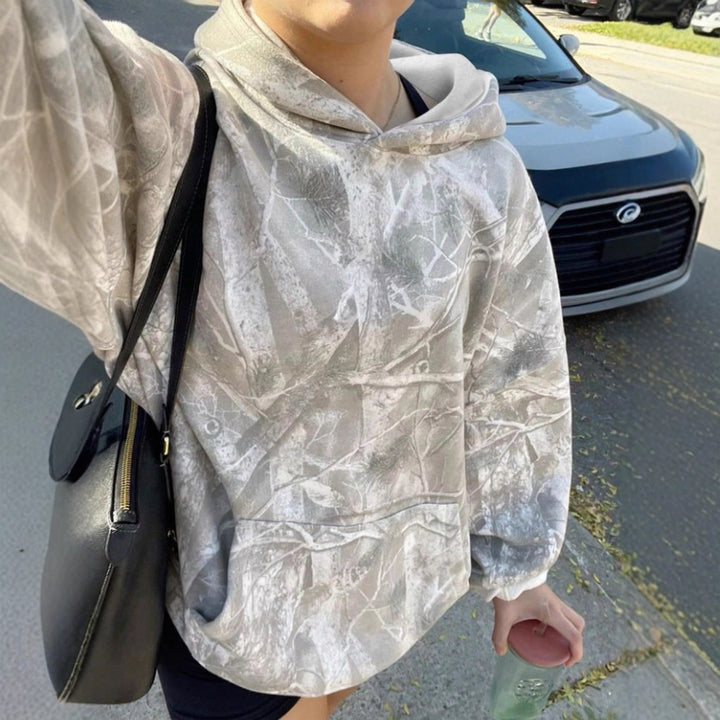 Kvinders afslappede hoodie med camouflage mønster Stilla