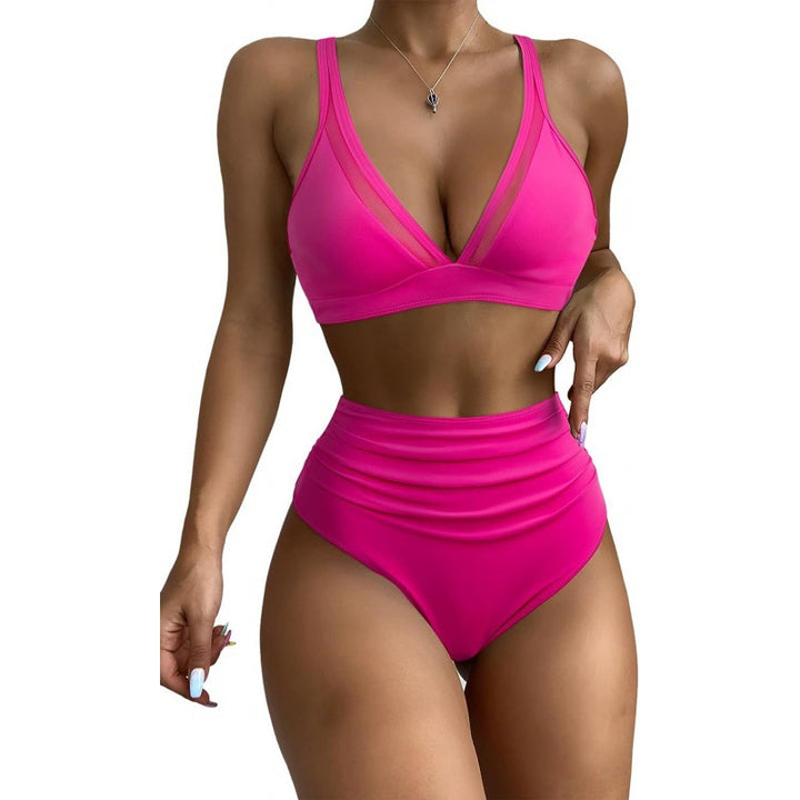 Dame bikini-sæt med modigt dyreprint og bicolor-design Skovae