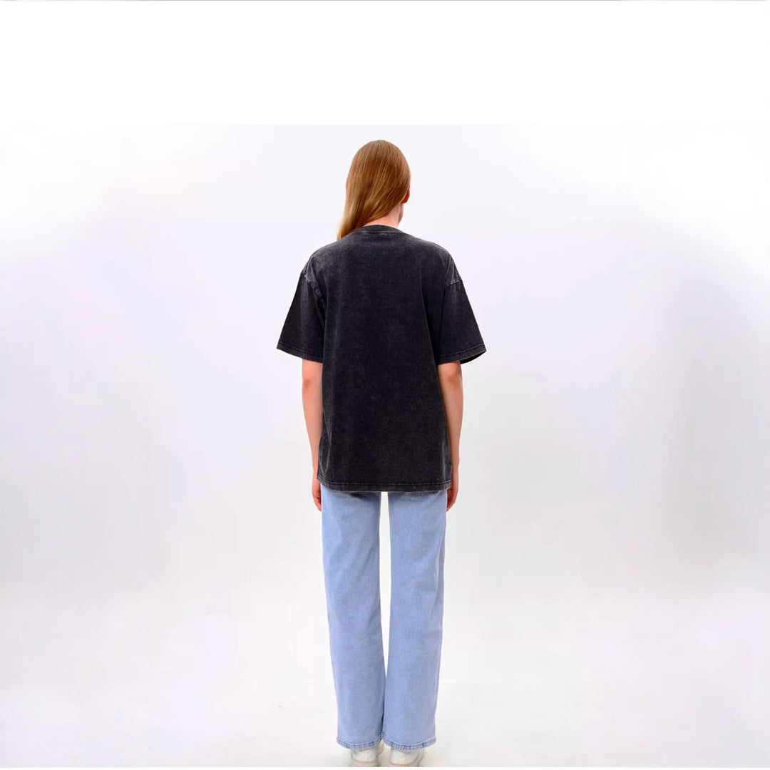 Dame T-shirt med trendy Mickey Mouse print og afslappet oversized pasform Stilla