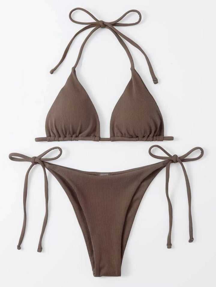 Dame triangel-bikini med justerbare snore Skovae