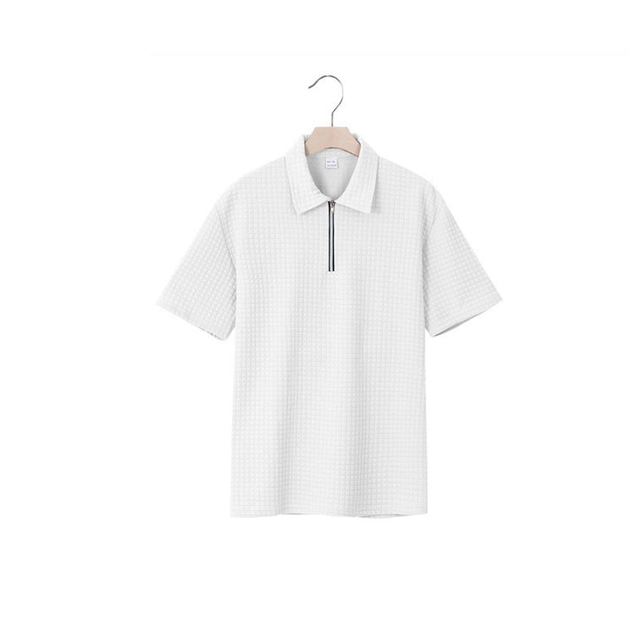 Herrer polo t-shirt med lynlås og struktureret design Stilla