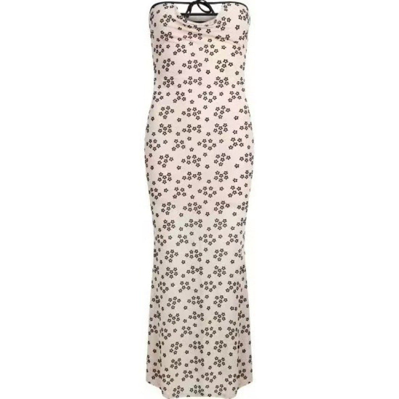 Dame blomsterprint halterneck maxi kjole Stilla