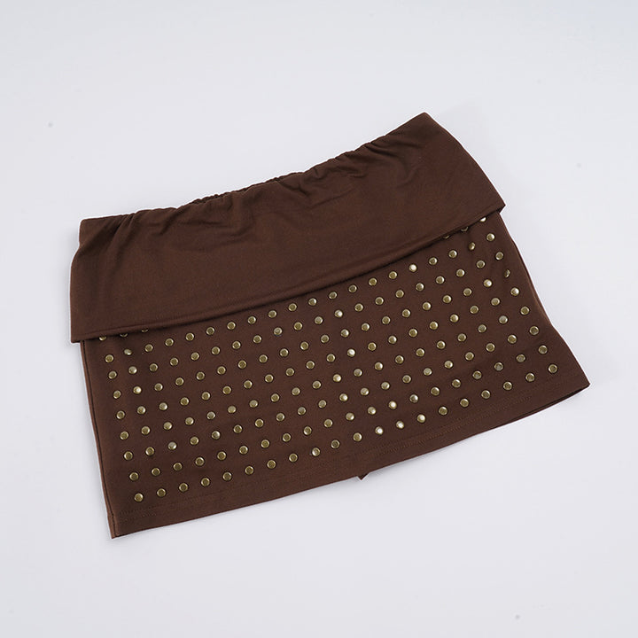 Dame shorts med glitrende strassbånd Skovae