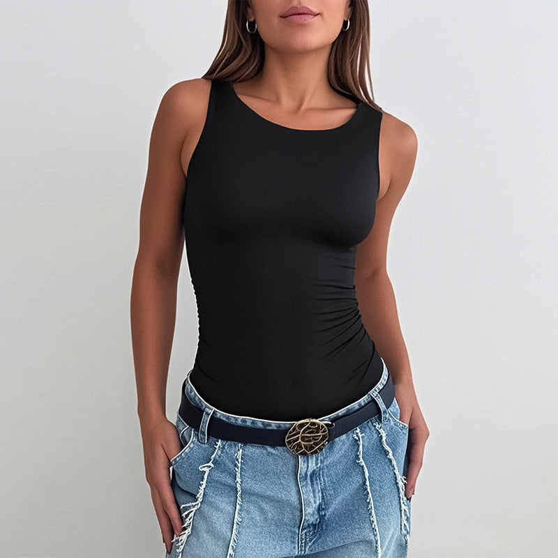 Kvinders bodysuit med elegant volangdetalje Skovae