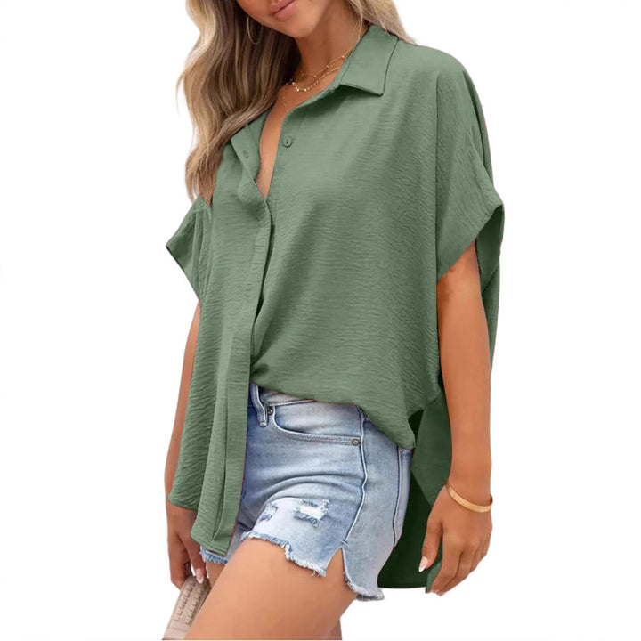 Dame afslappet oversized-bluse lavet af let bomuldsblanding Stilla