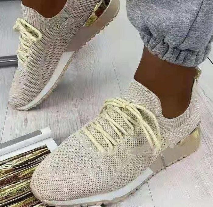 Dame Åndbar Lifestyle Sneakers med højt fleksibelt strikoverdel og skridsikker sål Stilla