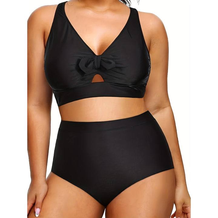 Damer Højtaljet Bikini-Sæt med moderigtigt Cut-Out Skovae