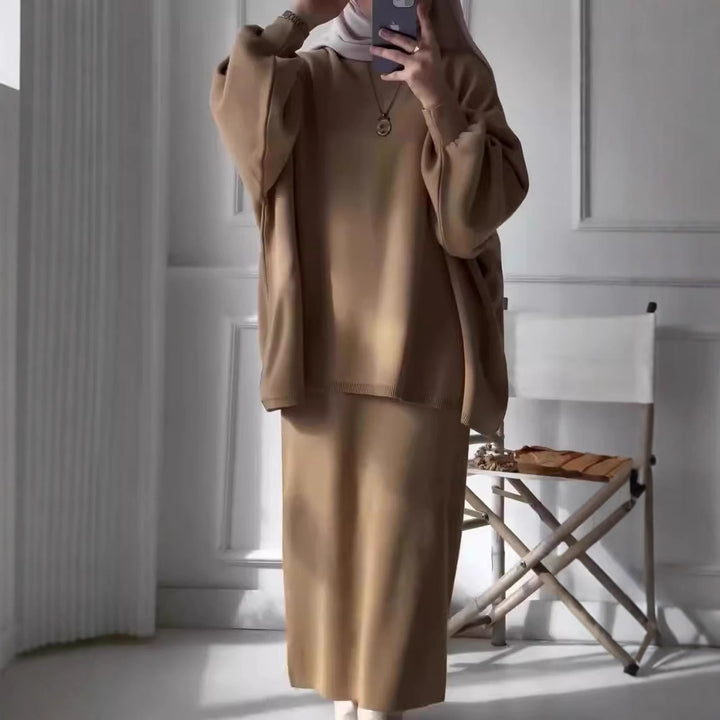Kvindernes elegante to-dels sæt med asymmetrisk skæring og voluminøse ærmer Stilla