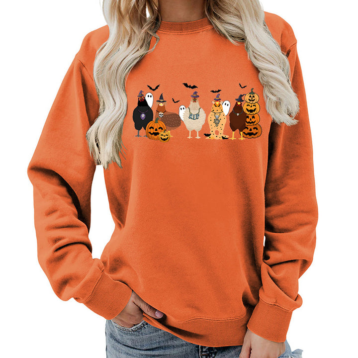 Dame sweatshirt med muntert Halloween-motiv Stilla