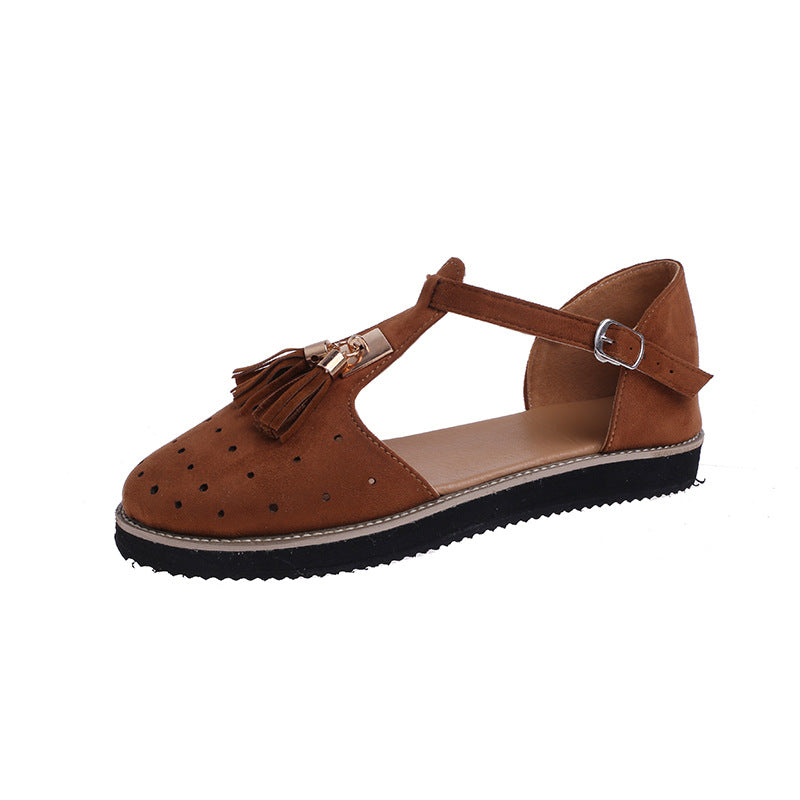 Dame elegante Ballerinas med moderne kvastdetalje og justerbar rem Stilla