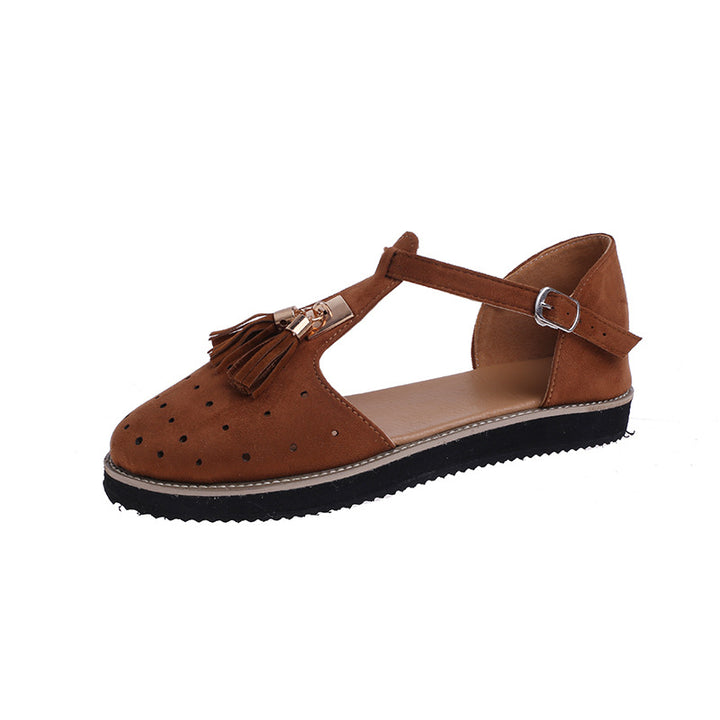 Dame elegante Ballerinas med moderne kvastdetalje og justerbar rem Stilla