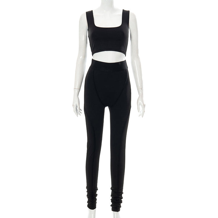 Femme Højtaljede Formende Leggings og Crop Top Sæt Stilla