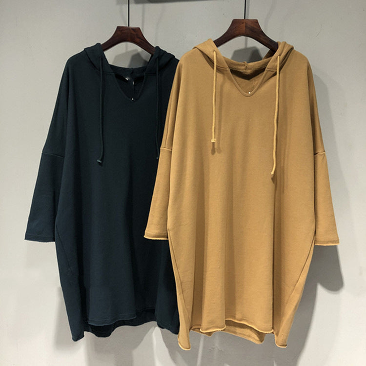 Kvinders hoodie kjole med generøs pasform og hætte Skovae