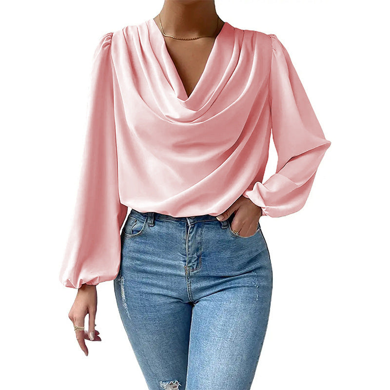 Dame Draperet Cowl Neck Bluse Stilla