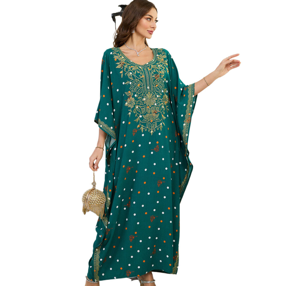 Dame Elegant Maxikjole med kunstneriske broderidetaljer Stilla