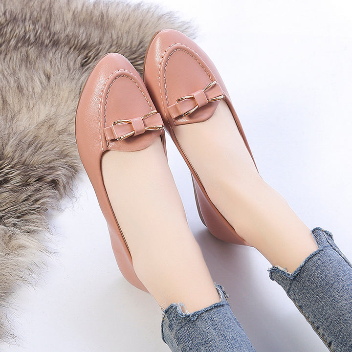 Dame elegante ballerinas med moderigtige sløjfe-detalje og komfortabel sål Stilla