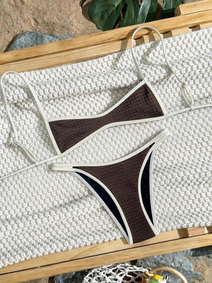 Dame Zweisdelig Bikini med elegant stribemuster Skovae
