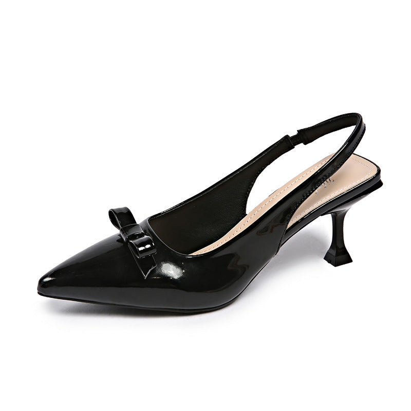 Dame Elegante Spidsestøvler Slingback Hælssko med Sløjfedetalje Stilla
