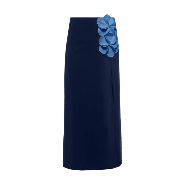 Dame badedragt med blomsteroberdel og elegant maxi-nederdel Skovae