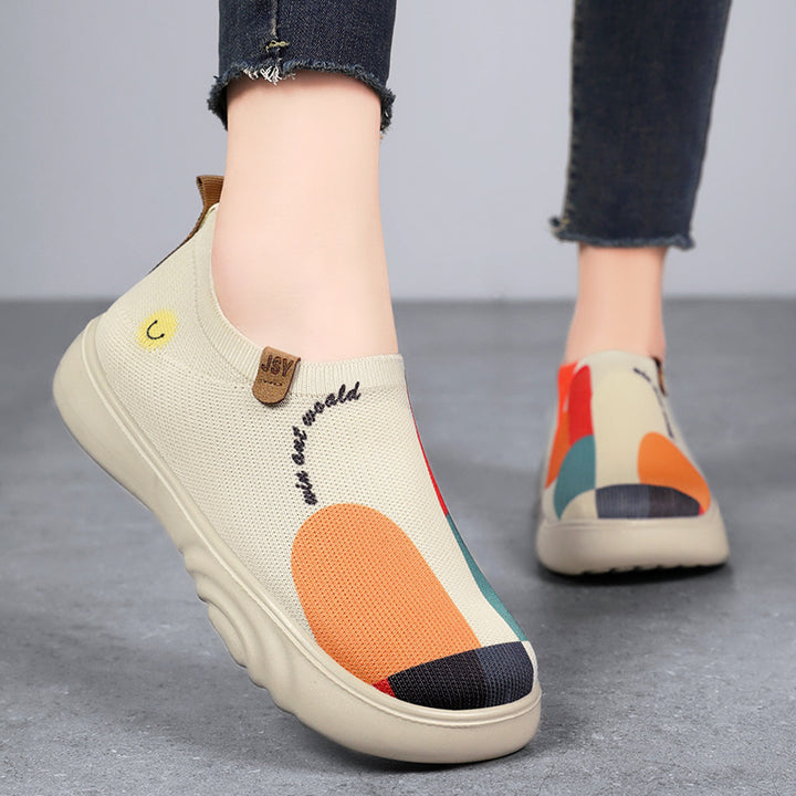 Femme Slip-On Kunstnerisk Design Sneakers Stilla