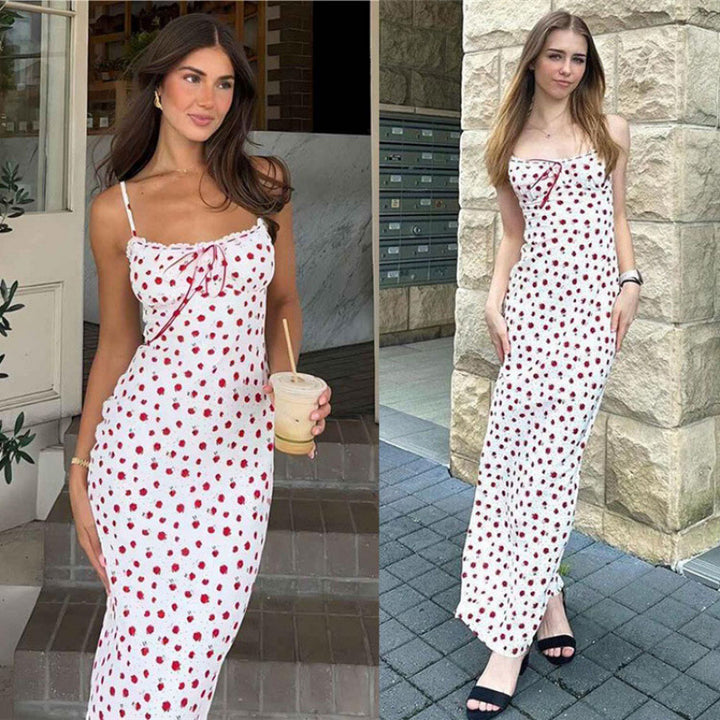 Kvinder Floral Print Slip Kjole Stilla