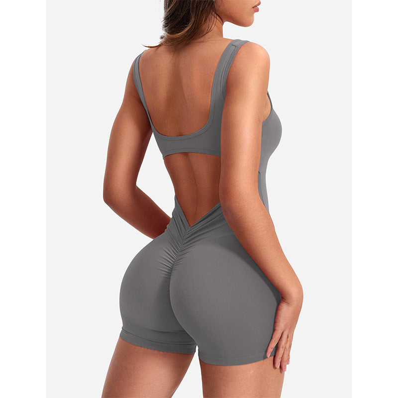 Dame Bodycon Jumpsuit med dyb rygudskæring og sporty design Stilla