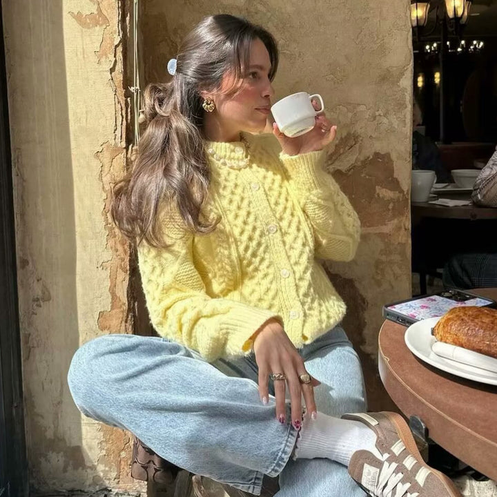 Dame Grovstrik Cardigan Stilla