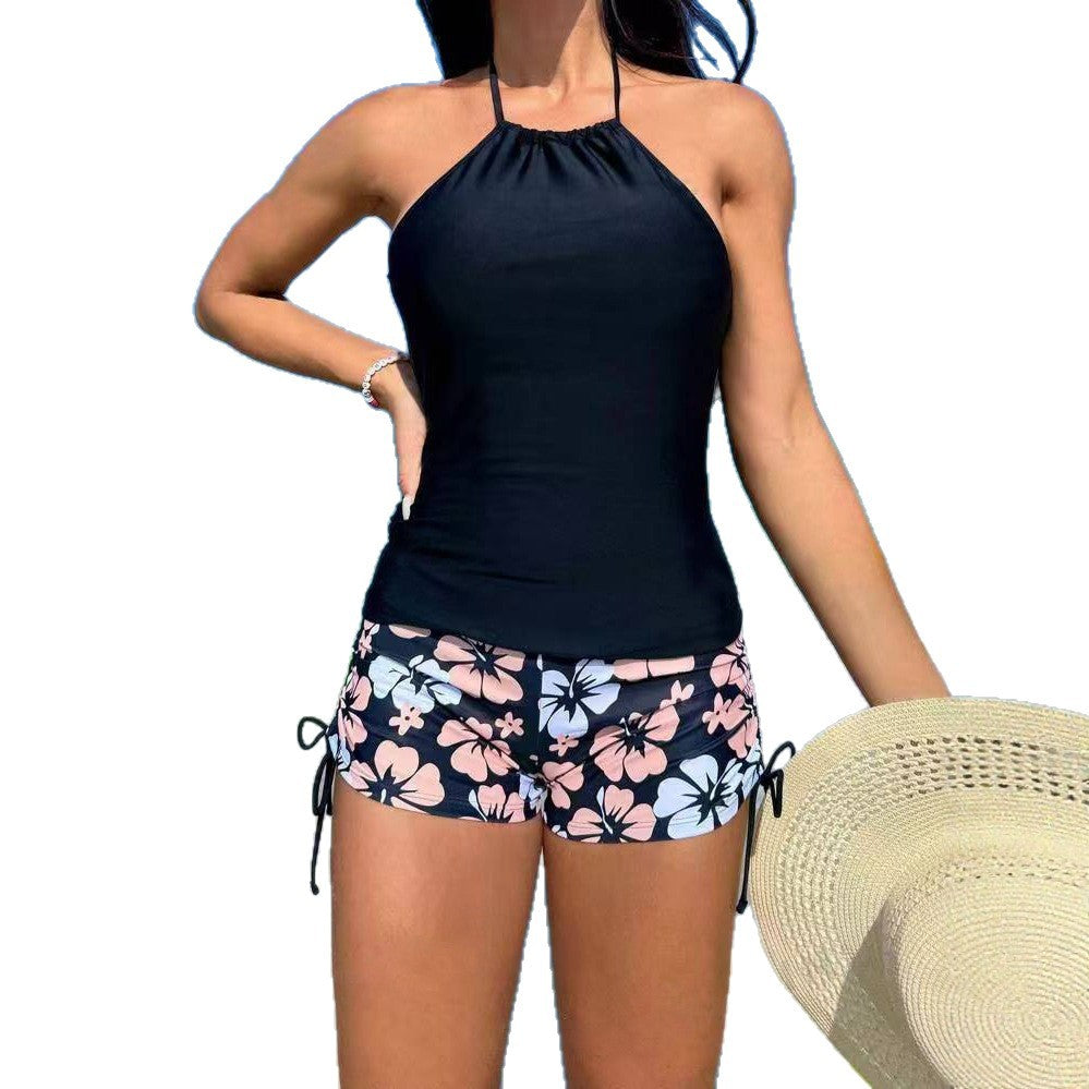 Dame Tankini med justerbare stropper og blomstrede shorts Stilla