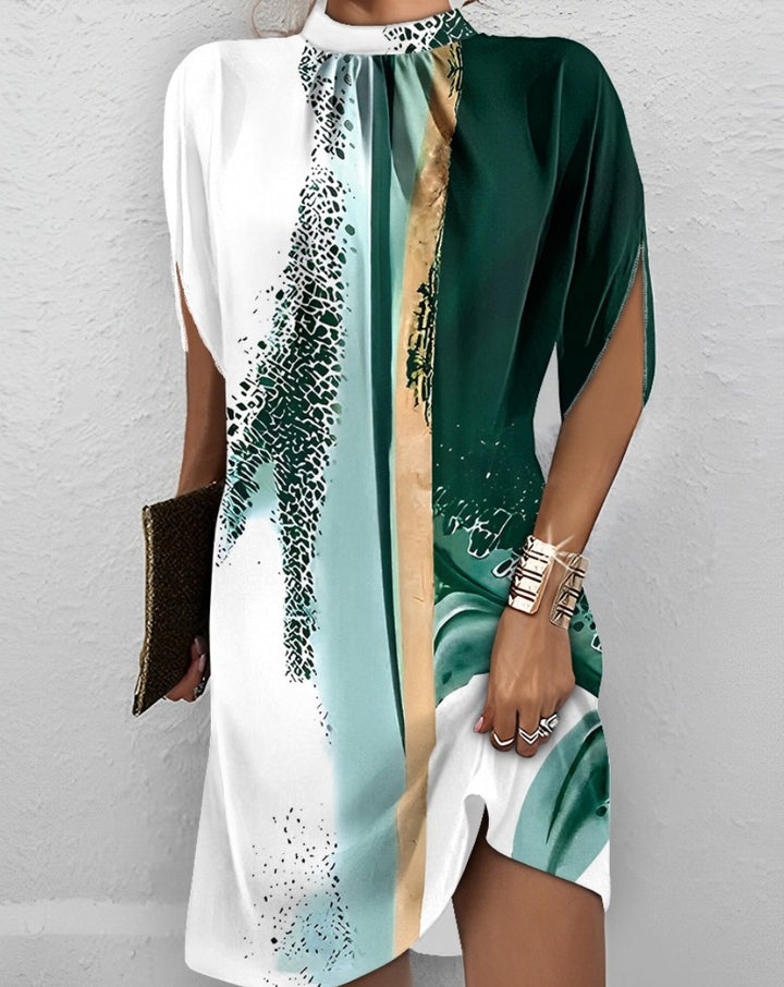 Dame mode Kaftan-kjole med farverigt mønster og løs pasform Stilla