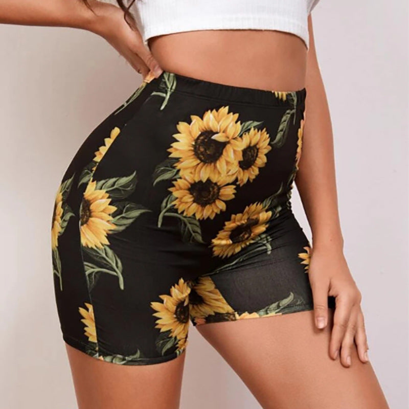 Dame Sportslige Shorts med blomstret mønster og høj talje Stilla