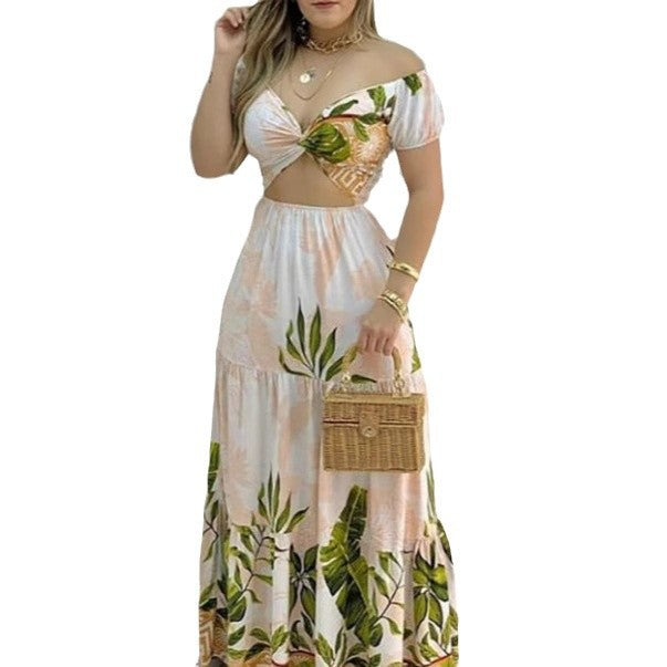 Dame Maxikjole med blomsterprint Stilla