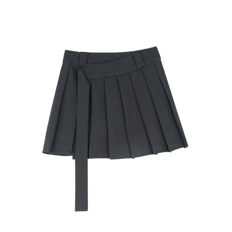 Dame moderigtig mini-nederdel med asymmetrisk snit og elegant bindebånd Stilla