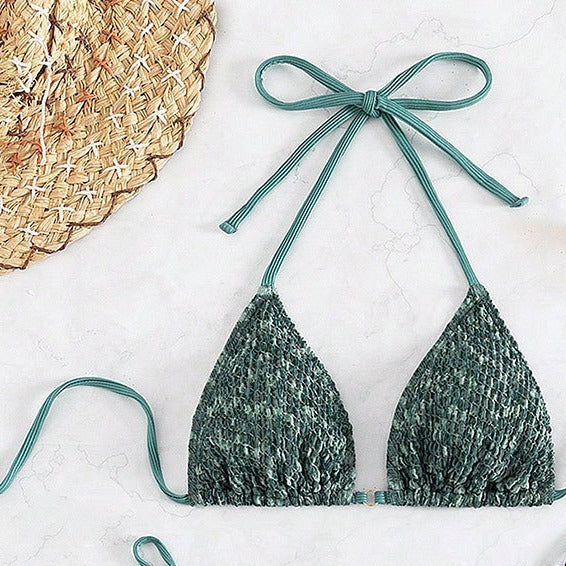 Dame trekant-bikini med raffineret bindedesign Skovae