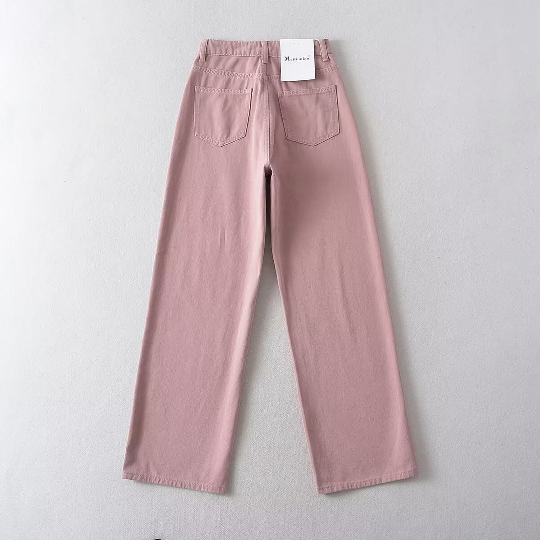 Dame højtaljede jeans med bred ben og moderne snit Stilla
