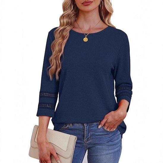 Damer casual langærmet top med lace detaljer Stilla