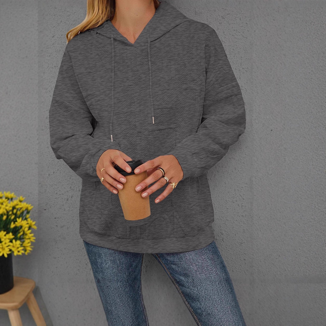 Kvindernes Oversized Hoodie med Tekstur Design Stilla