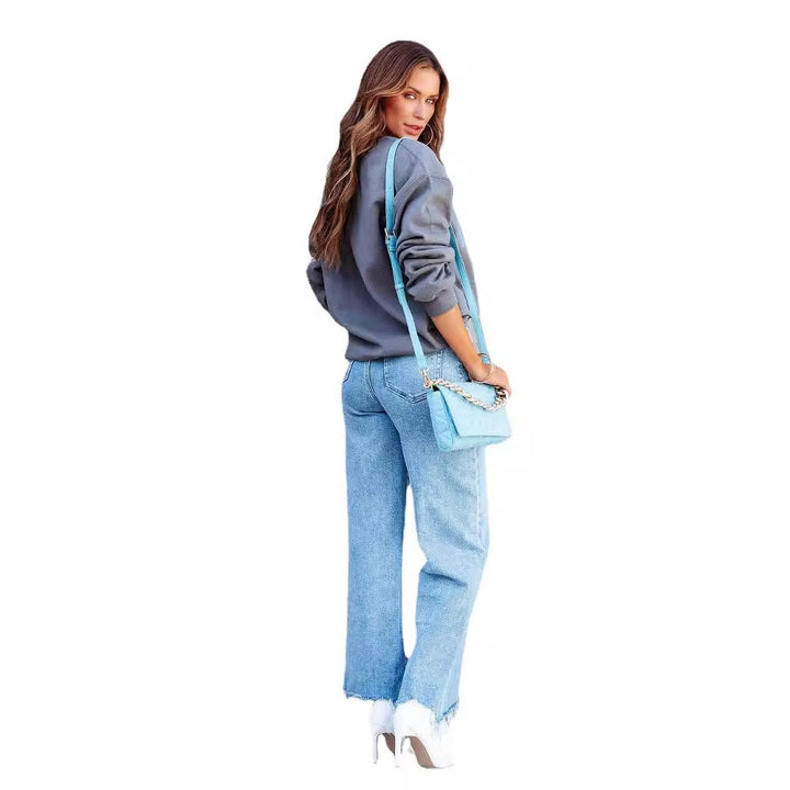 Damer Casual Oversized Pullover med Cut-Out-Ærmer Stilla