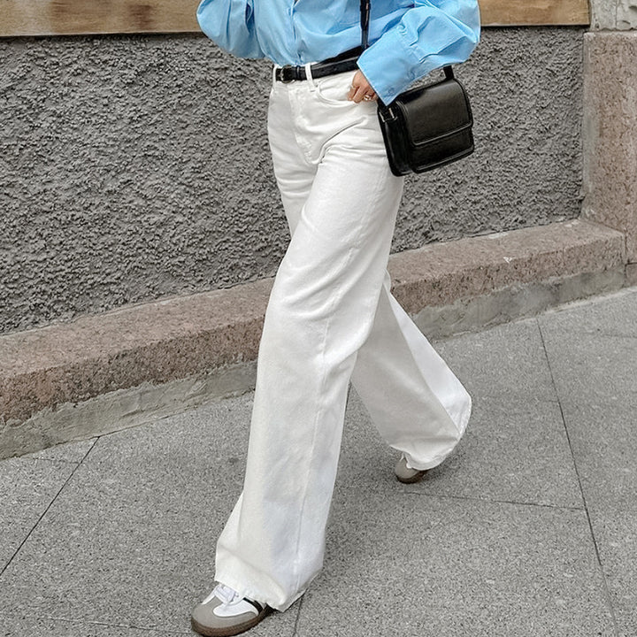 Dame Løs skåret høj talje bukser lavet af kvalitets denim Stilla