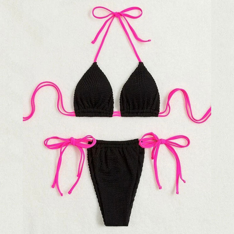 Damer Stylish Triangel-Bikini-Sæt med detalje-kærlig design Skovae