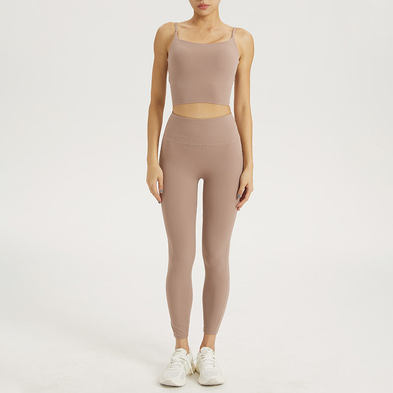 Dame sporty sæt med strapless top og high-waist leggings Stilla