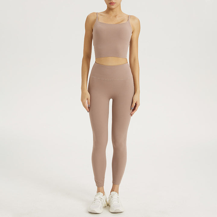 Dame sporty sæt med strapless top og high-waist leggings Stilla