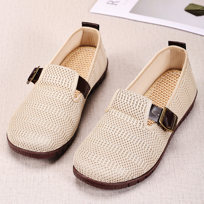 Dame Åndbare Slip-On Mokkasiner med Fashionable Rem Stilla