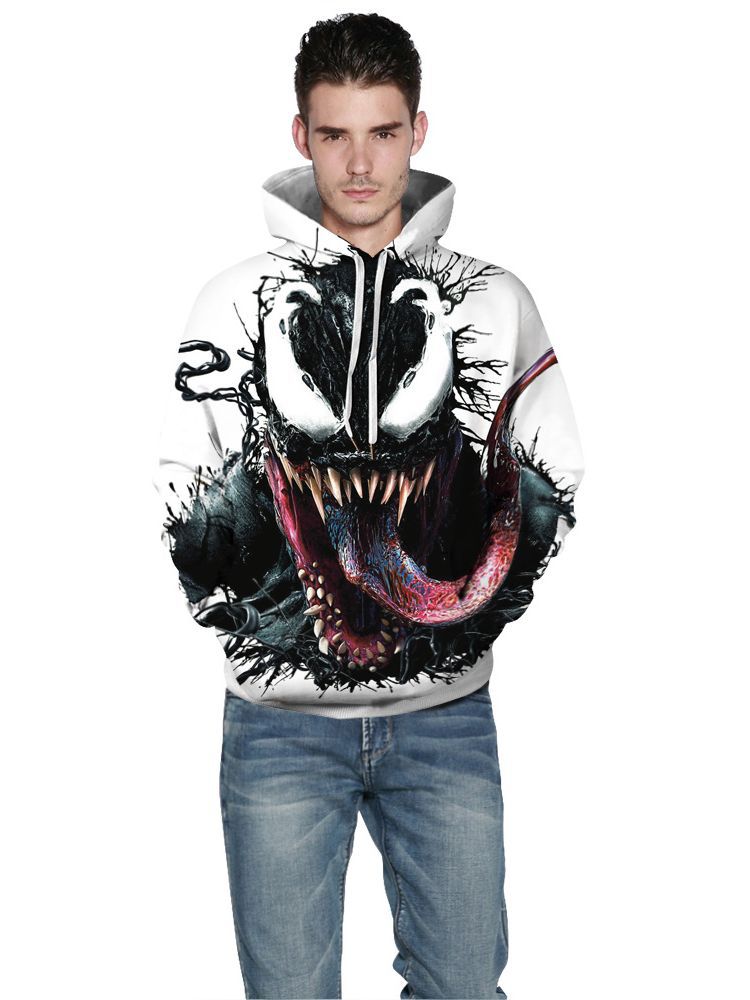 Dame hoodie med unikt symbiose-motiv Stilla